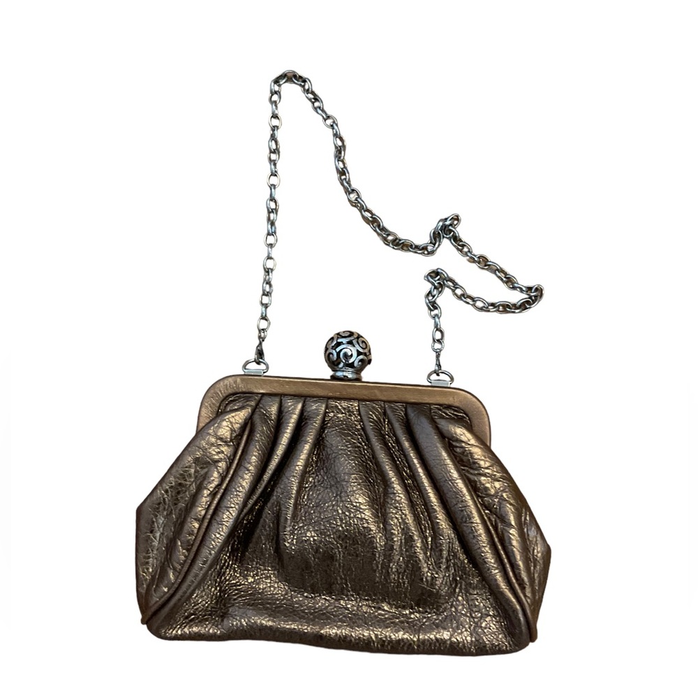 Brighton bronze leather evening bag